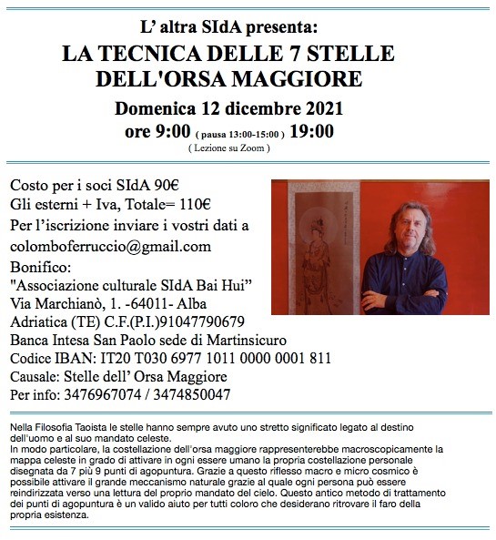 La Tecnica delle 7 Stelle dell'Orsa Maggiore - Domenica 12 Dicembre
